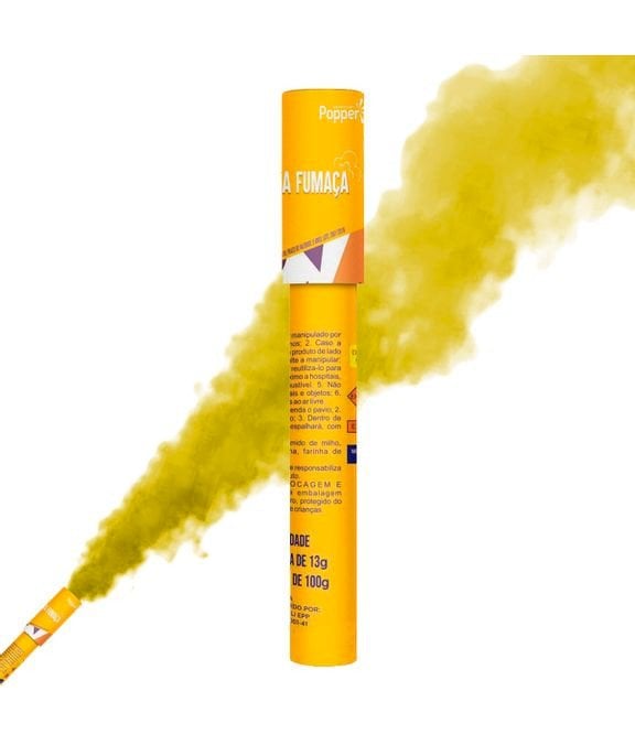 FUMACA COLORIDA 20CM AMARELO POPPER