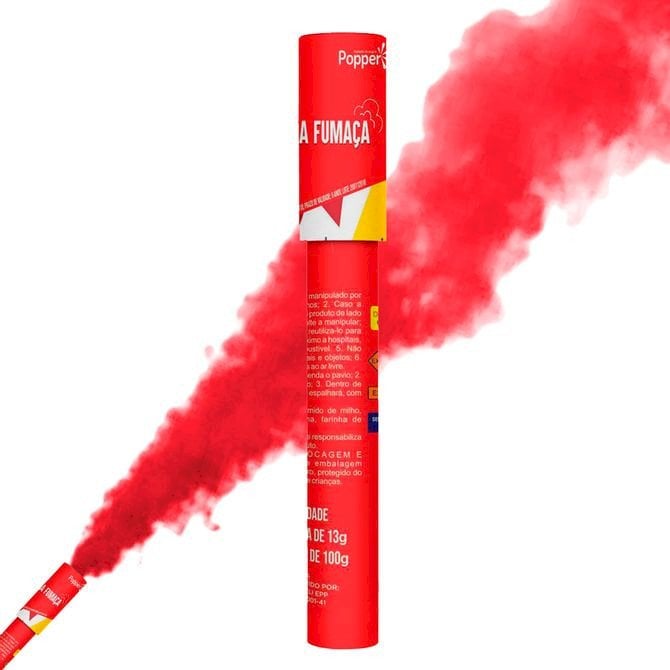 FUMACA COLORIDA 20CM VERMELHO POPPER