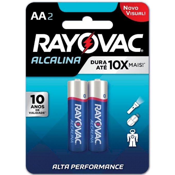 PILHA RAYOVAC ALCALINA AA C/2UND 