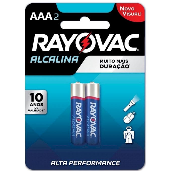 PILHA RAYOVAC ALCALINA AAA C/2UND AMARELINHA 