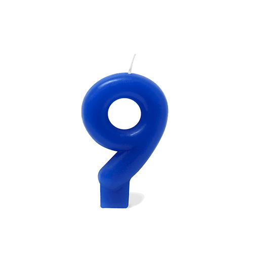 VELA AZUL NUMERO 9