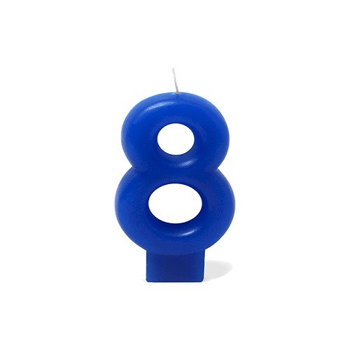 VELA AZUL NUMERO 8