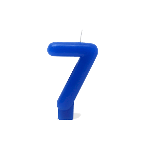 VELA AZUL NUMERO 7