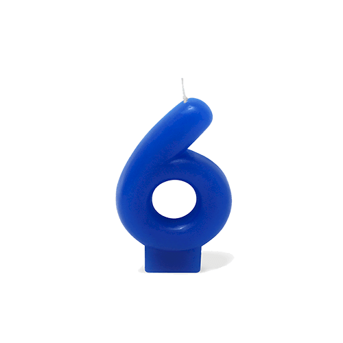 VELA AZUL NUMERO 6