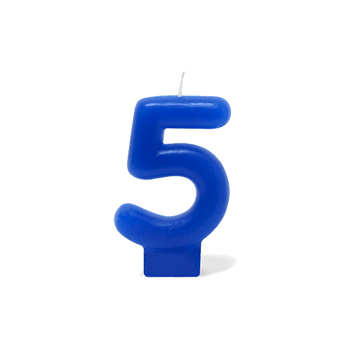 VELA AZUL NUMERO 5