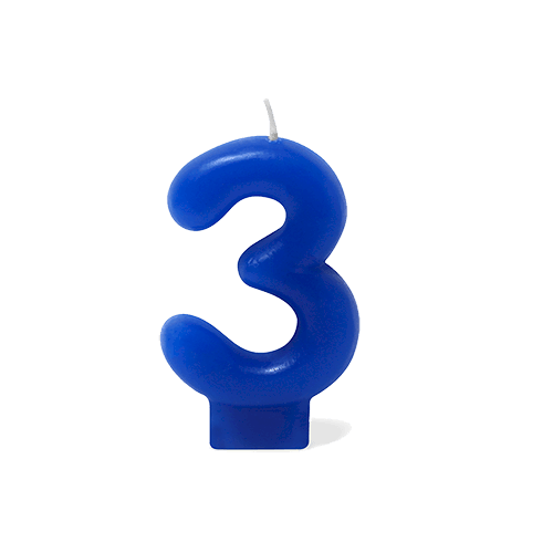 VELA AZUL NUMERO 3