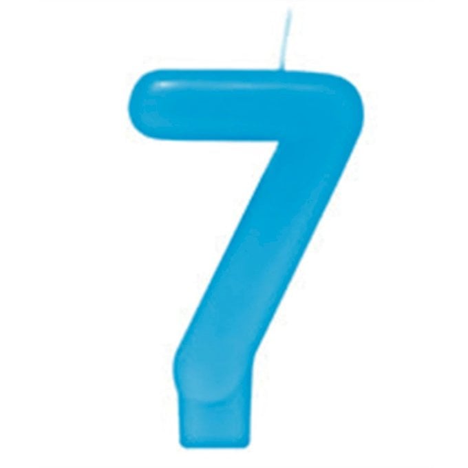VELA AZUL BEBE NUMERO 7