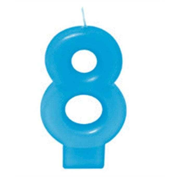 VELA AZUL BEBE NUMERO 8
