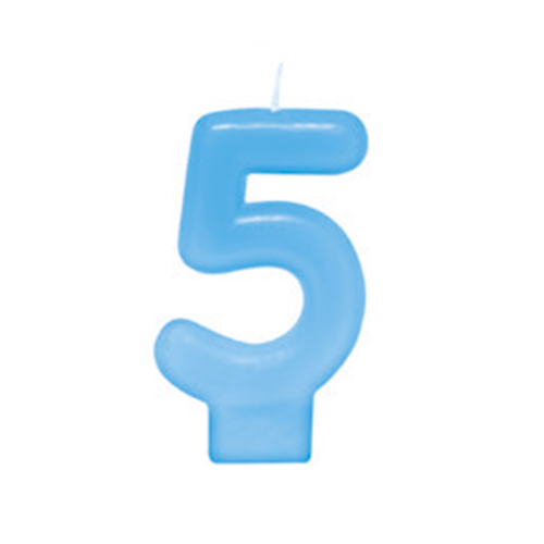 VELA AZUL BEBE NUMERO 5