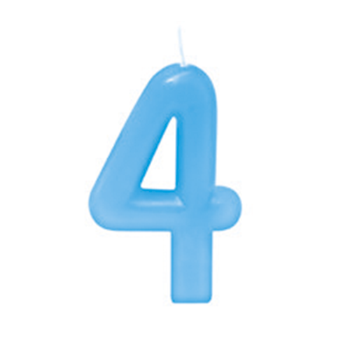 VELA AZUL BEBE NUMERO 4