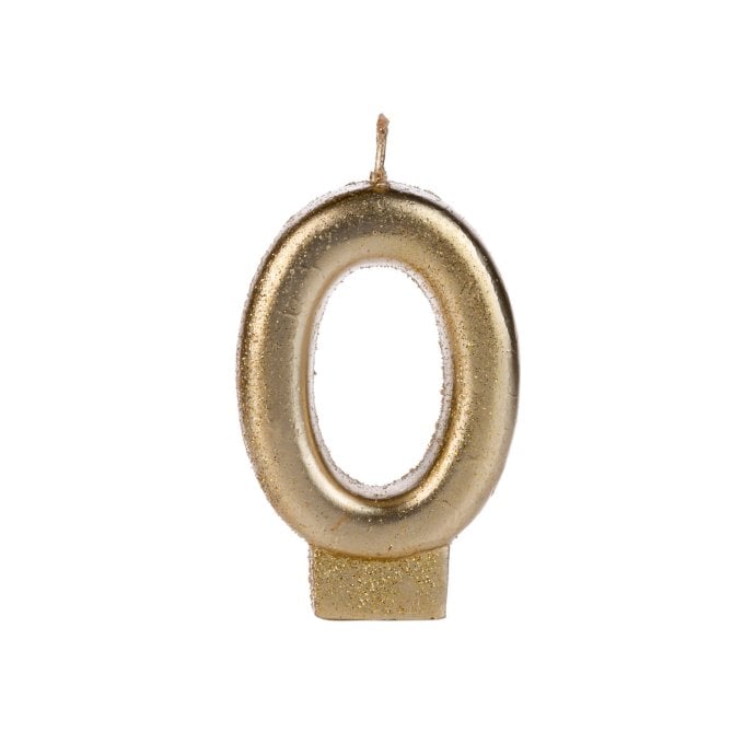 VELA DOURADO GLITTER NUMERO 0