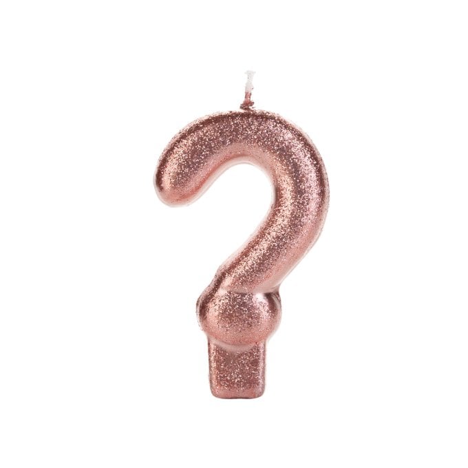 VELA BRONZE GLITTER NUMERO INTERROGACAO
