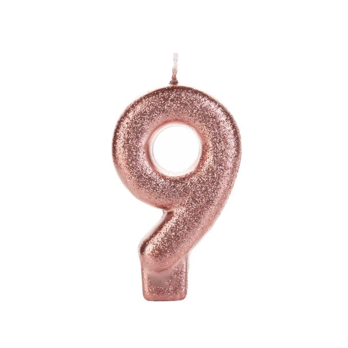 VELA BRONZE GLITTER NUMERO  9