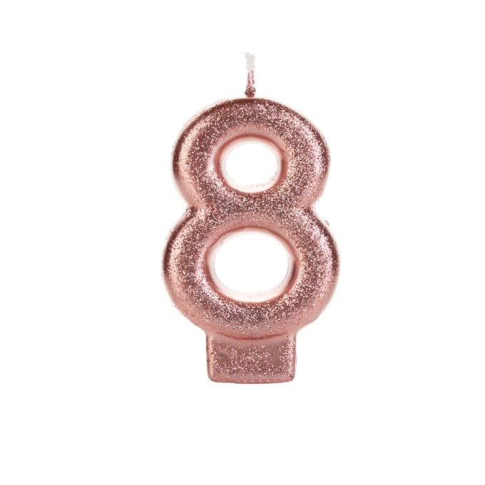VELA BRONZE GLITTER NUMERO  8