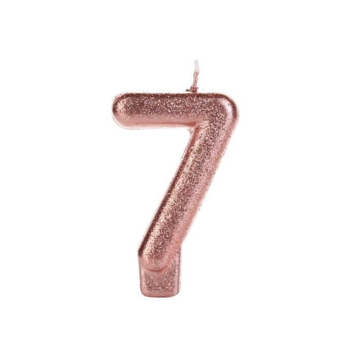 VELA BRONZE GLITTER NUMERO  7