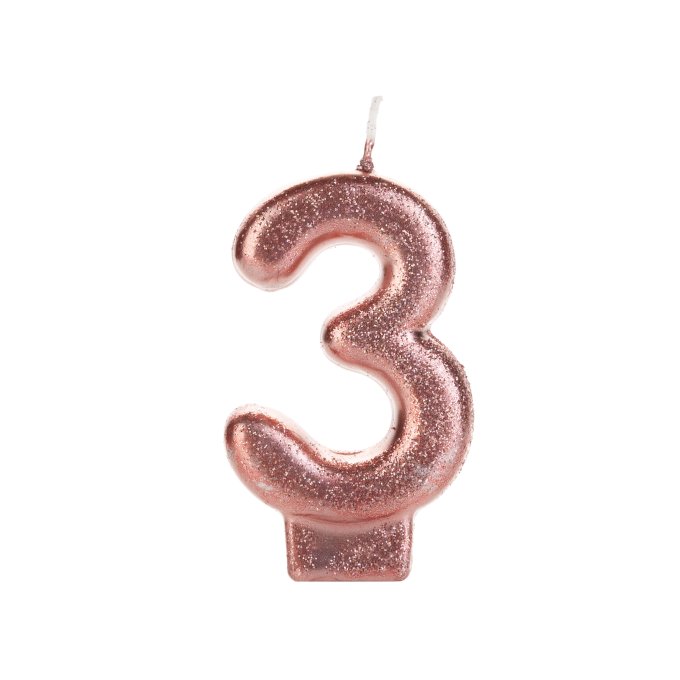 VELA BRONZE GLITTER NUMERO  3