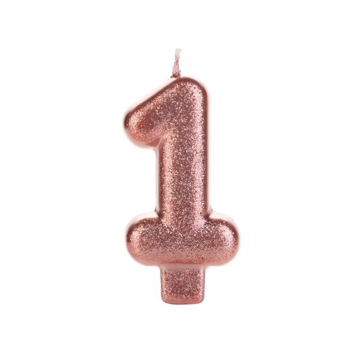 VELA BRONZE GLITTER NUMERO  1