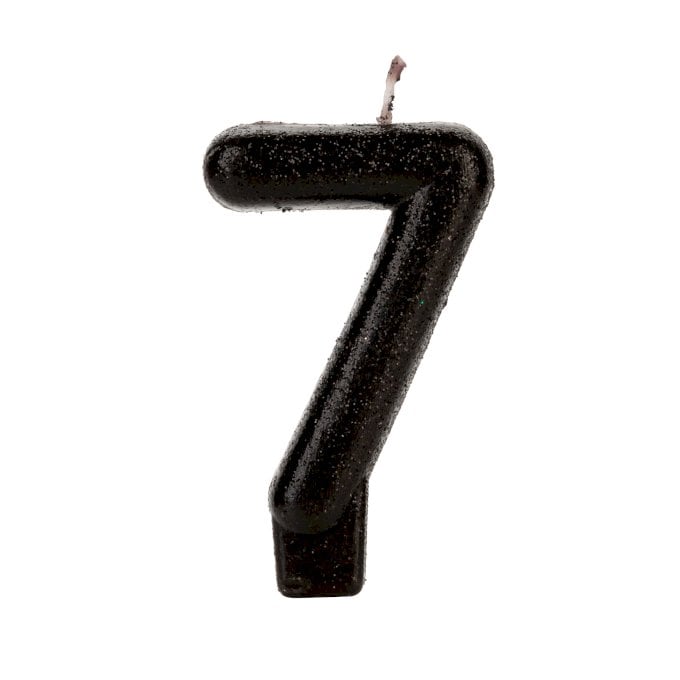 VELA PRATEADA GLITTER NUMERO 7