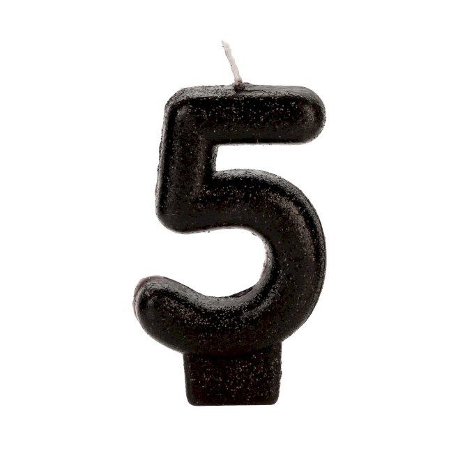 VELA PRATEADA GLITTER NUMERO 5