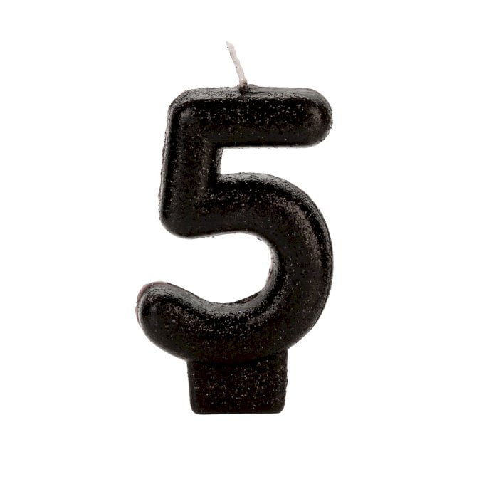 VELA PRATEADA GLITTER NUMERO 5