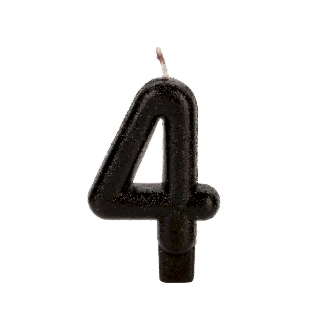 VELA PRATEADA GLITTER NUMERO 4