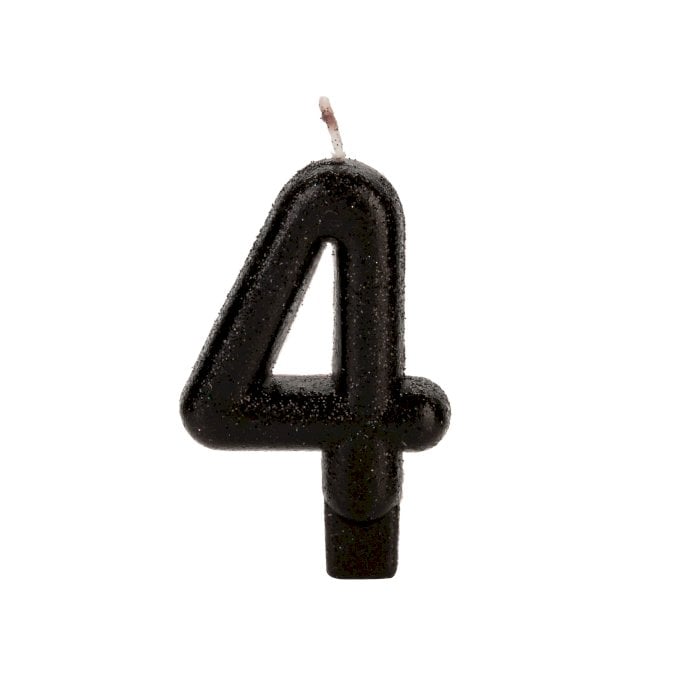 VELA PRATEADA GLITTER NUMERO 4