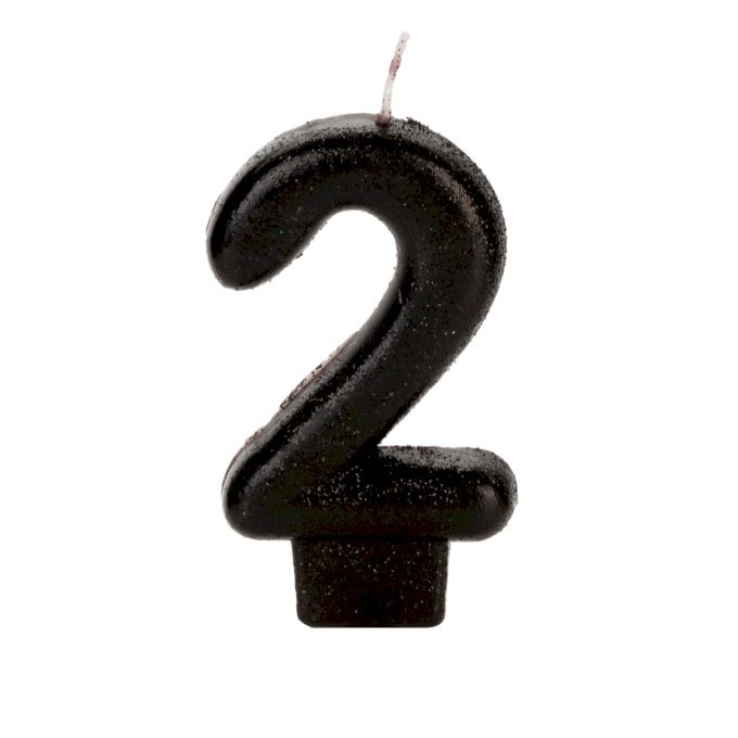 VELA PRATEADA GLITTER NUMERO 2