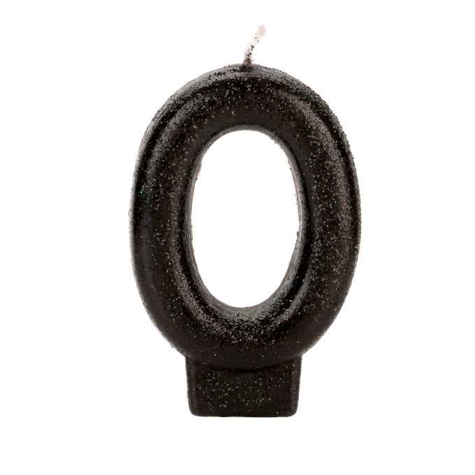 VELA PRATEADA GLITTER NUMERO 0