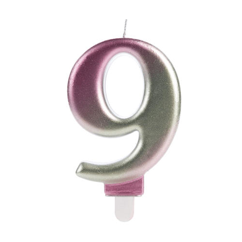 VELA WAVE ROSA NUMERO 9