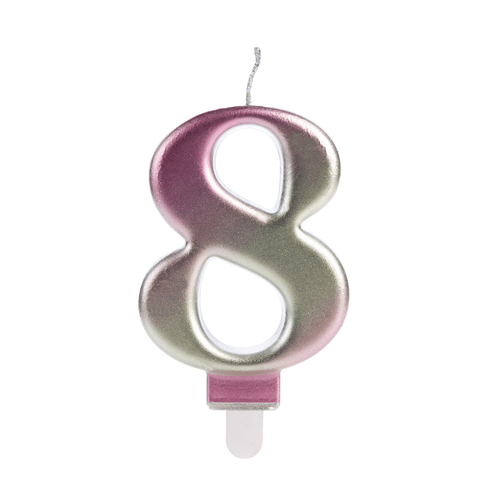 VELA WAVE ROSA NUMERO 8