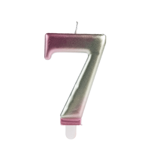 VELA WAVE ROSA NUMERO 7