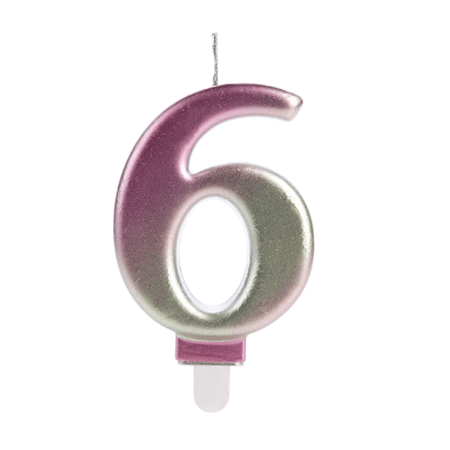 VELA WAVE ROSA NUMERO 6