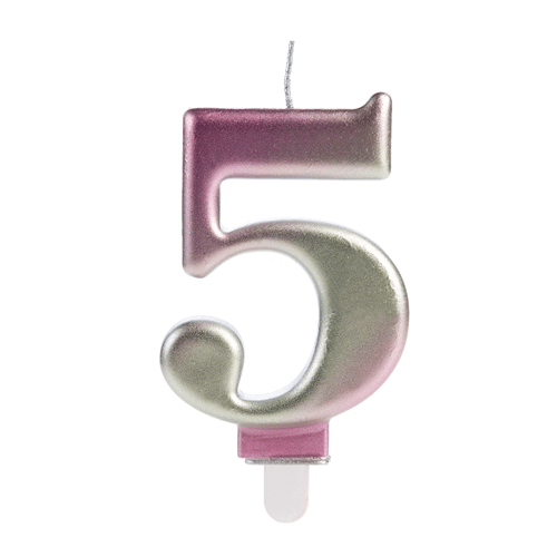 VELA WAVE ROSA NUMERO 5