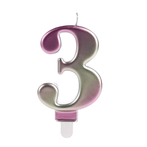 VELA WAVE ROSA NUMERO 3