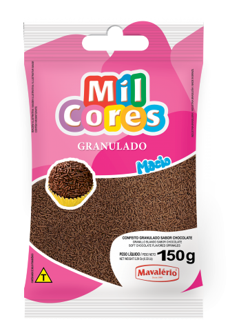 GRANULADO MACIO CHOCOLATE MIL CORES 150G