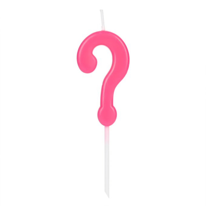VELA PICK ROSA NUMERO INTERROGACAO