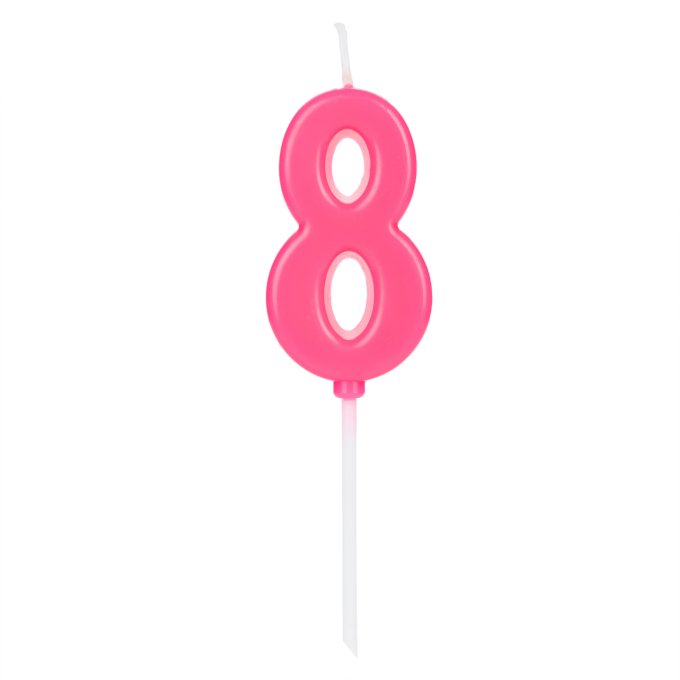 VELA PICK ROSA NUMERO 8