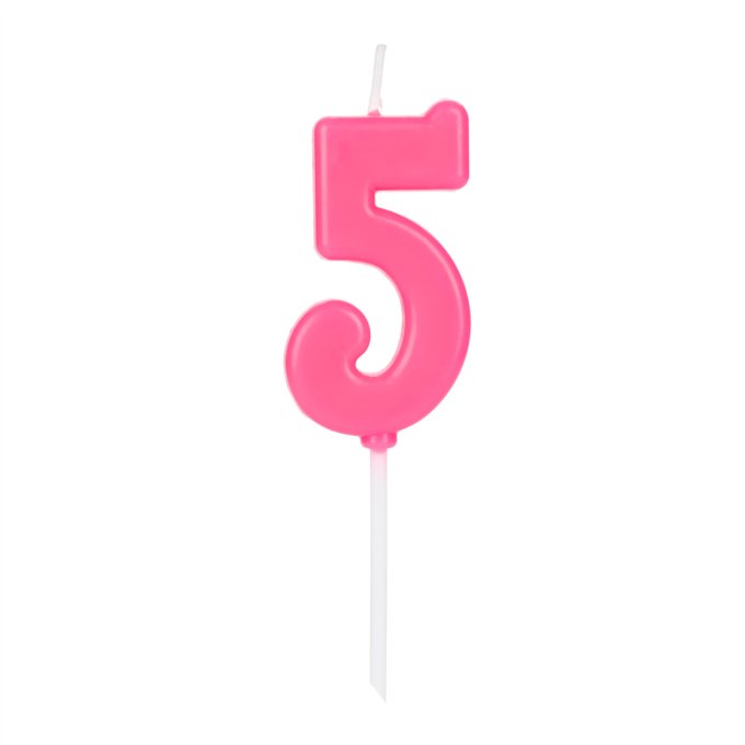 VELA PICK ROSA NUMERO 5