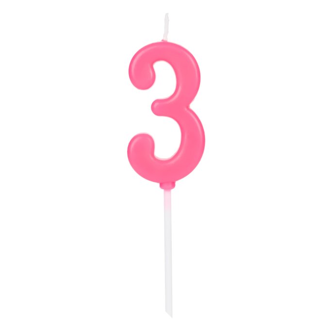 VELA PICK ROSA NUMERO 3