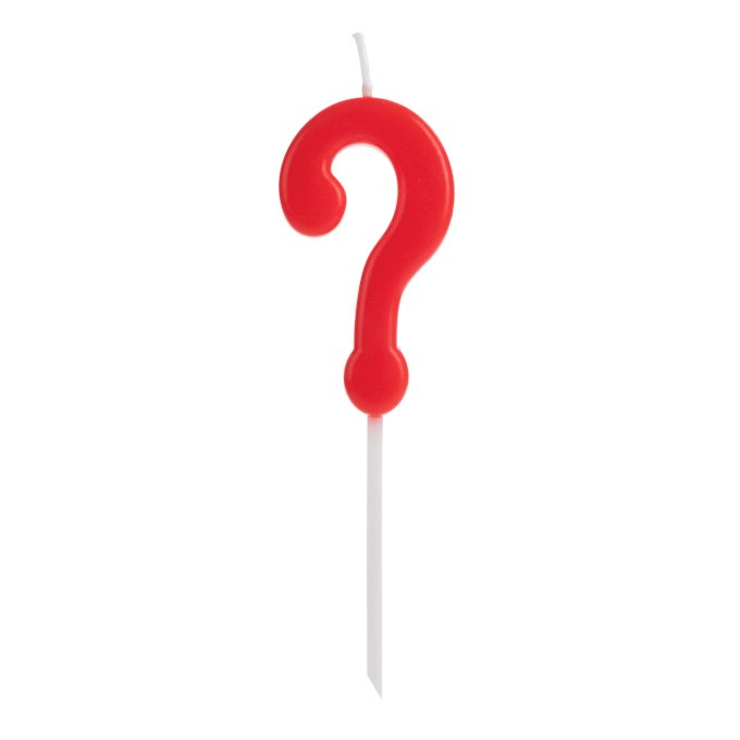 VELA PICK VERMELHO NUMERO INTERROGACAO