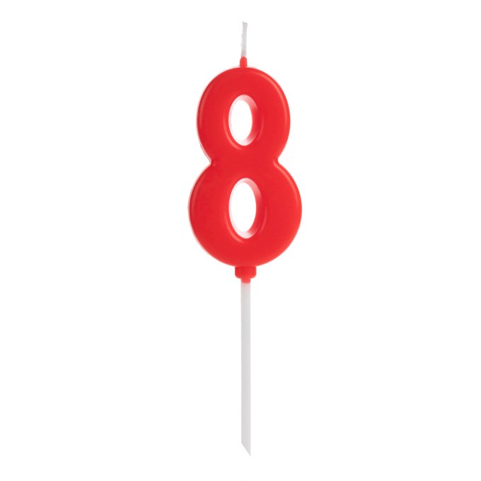 VELA PICK VERMELHO NUMERO 8