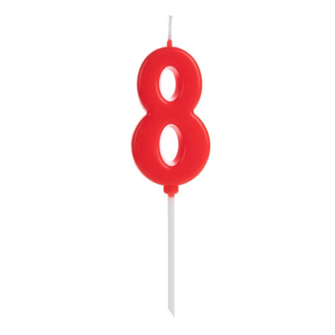 VELA PICK VERMELHO NUMERO 8