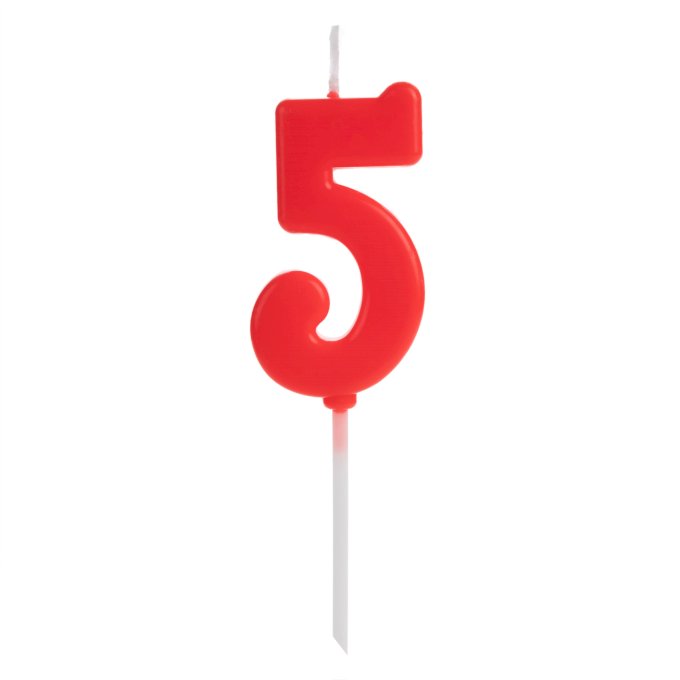 VELA PICK VERMELHO NUMERO 5