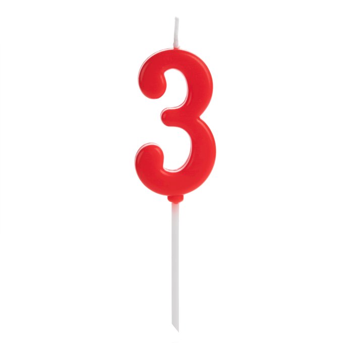VELA PICK VERMELHO NUMERO 3