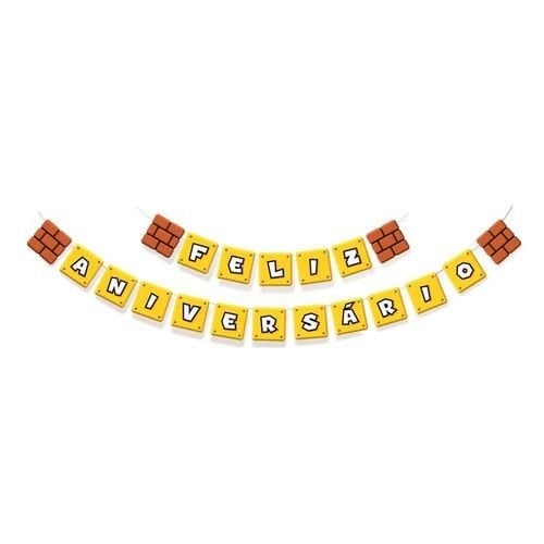 FAIXA FELIZ ANIVERSARIO SUPER MARIO UND