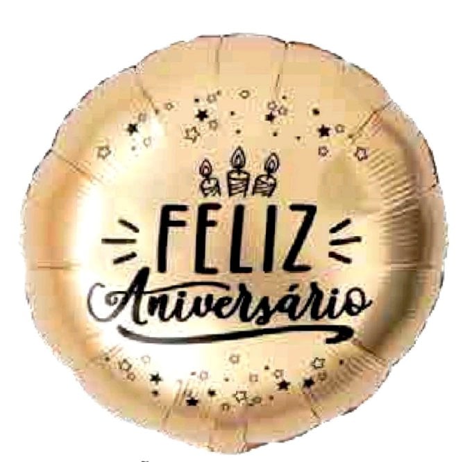 BALAO METALIZADO 18¨FELIZ ANIVERSARIO DOURADO