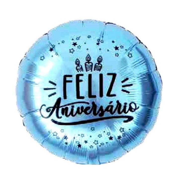 BALAO METALIZADO 18¨FELIZ ANIVERSARIO AZUL