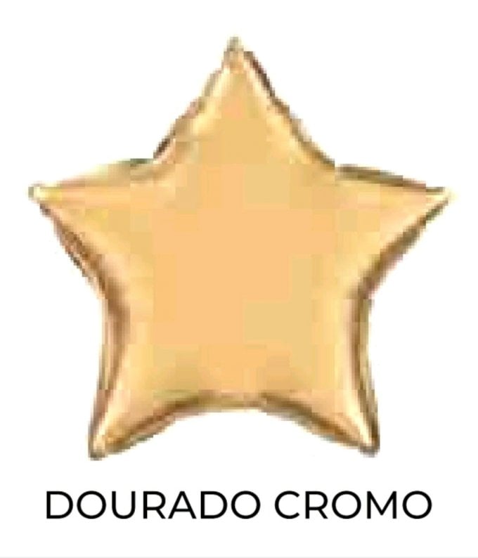 BALAO METAKIZADO 18¨ ESTRELA CHROME DOURADO