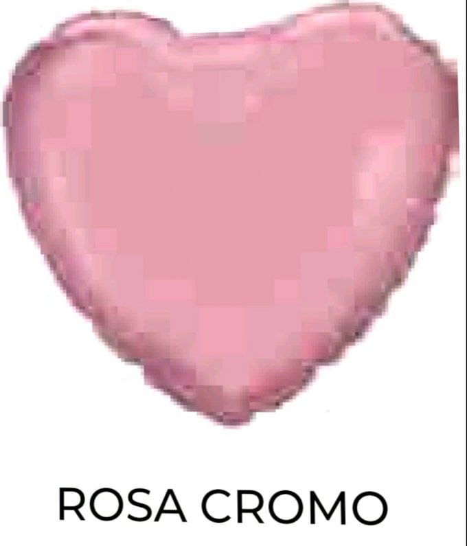 BALAO METAKIZADO 18¨ CORACAO CHROME ROSA