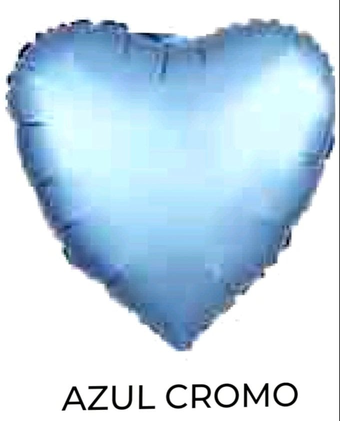 BALAO METAKIZADO 18¨ CORACAO CHROME AZUL